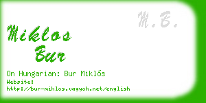 miklos bur business card